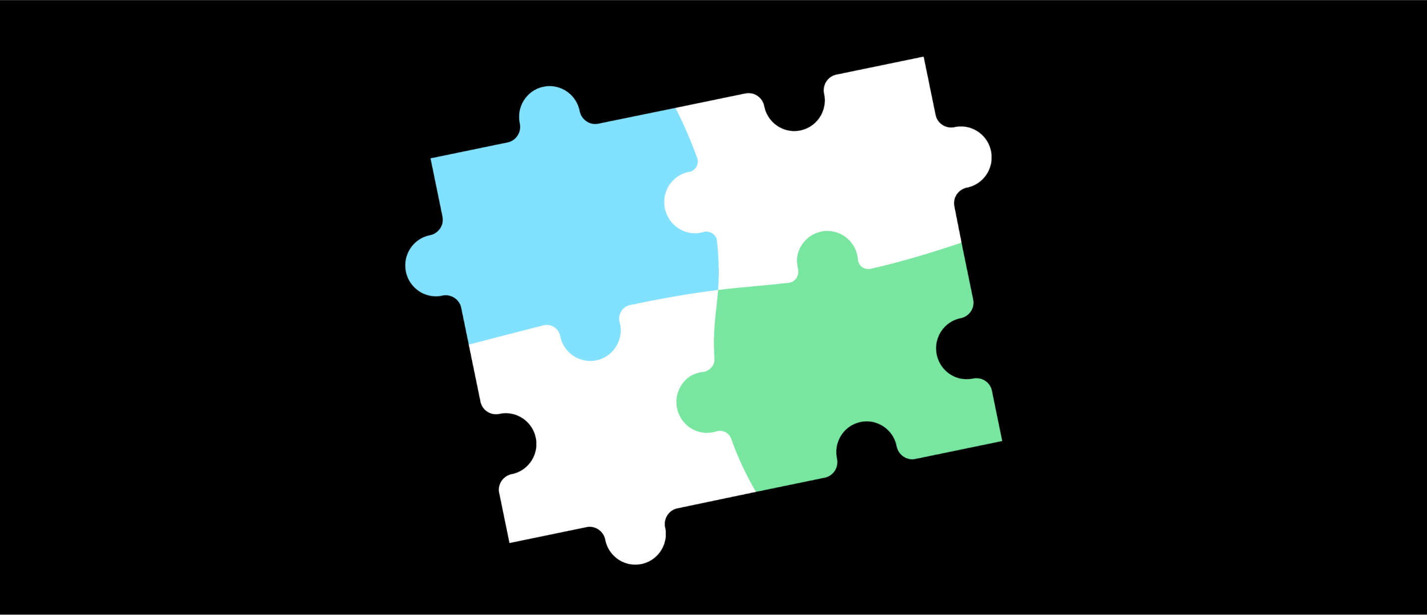Vector image of four puzzle pieces fit together in a square